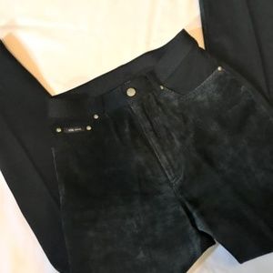 Votre Nom Black Jeans with Suede Front